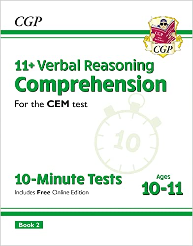 11+ CEM 10-Minute Tests: Comprehension - Ages 10-11 Book 2 (with Online Edition) (CGP CEM 11+ Ages 10-11) von Coordination Group Publications Ltd (CGP)